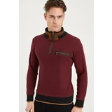 Dewberry 1039 MEN'S SWEATSHIRT-PATTERNED BURGUNDY