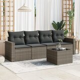 Maison Chic Seti vrtnega pohištva - Vrtna garnitura - Vrtni pohištvo set 5-delna z blazinami siv poli ratan, (21815286) | Shoptok.si