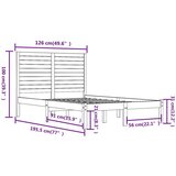  Posteljni okvir bel iz trdnega lesa 120x190 cm 4FT, (20904213) | Shoptok.si