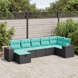  Vrtna garnitura - 7-dijelni set vrtnih sofa od poliratana s jastucima crni - Crna sa spremištem 7 | shoptok.hr