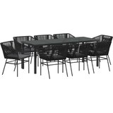  Vrtni set za objed 9 kom. Crna Čelik s prahom premazan | shoptok.hr