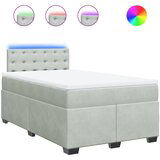  The Living Store Box spring postelja z vzmetnico svetlo siva 120x190 cm žamet - Box Spring Postelja, (21488887) | Shoptok.si