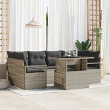 vidaXL 7-dijelni vrtni set sofa s jastučićima svijetlosiva poli ratan | shoptok.hr
