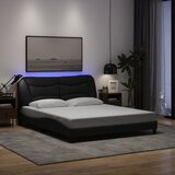  Okvir kreveta s LED-om bez madraca Hvar crni 160x200 cm od tkanine | Eponuda.ba