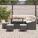 vidaXL 9-delni vrtni sofa set z blazinami črnega poli ratana akacije, 2-sedežna vrtna sofa z blazinami črnega poli ratana, 4-delni vrtni jedilni set z blazinami črnega poli ratana akacije | Shoptok.si