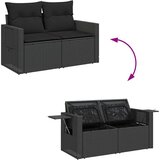  6-dijelni set vrtnih sofa s jastucima crni od poliratana bagrem | shoptok.hr