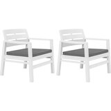 Maison Chic Seti vrtnega pohištva - Vrtna garnitura - Vrtni pohištvo set 3-delna plastika bela, (21810908) | Shoptok.si