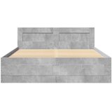 vidaXL Posteljni okvir z vzglavjem betonsko siv 120x200 cm inž. les | Shoptok.si
