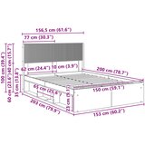  Krevetna konstrukcija s pohranom i uzglavljem Hrast sonoma Smeđa 150 x 200 cm | Shoptok.si