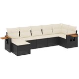  The Living Store Vrtna sedežna garnitura 7-delna z blazinami črn poli ratan - Vrtna Sedežna Garniture, (21449341) | Shoptok.si