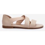 EVENTO Leather Sandals with Elastic Beige Apulia | shoptok.hr