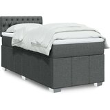 vidaXL Box spring postelja z vzmetnico temno siva 80x200 cm blago | Shoptok.si