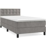 Box spring krevet s madracem svjetlosivi 100x200 cm baršunasti | shoptok.hr