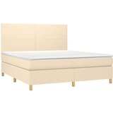 vidaXL Krevet s oprugama i madracem krem 160x200 cm od tkanine | shoptok.hr