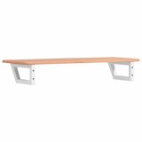  Zidna polica za umivaonik od čelika i masivne hrastovine Smeđa 100 x 40 x 2 cm | shoptok.hr