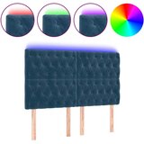  LED uzglavlje tamnoplavo 160x7x118/128 cm baršunasto | shoptok.hr