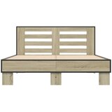  Okvir za krevet boja hrasta 140x200cm konstruirano drvo i metal | shoptok.hr