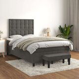 Box spring krevet s madracem tamnosivi 120 x 200 cm baršunasti Cijene