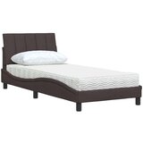  Postelja z vzmetnico temno rjava 90x200 cm blago, (21792000) | Shoptok.si