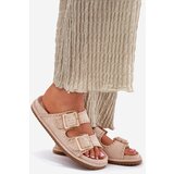 Boto Women's Sandals With Buckles And Decorative Stitching Beige Visley | shoptok.hr
