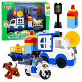 City Police Car Set with Motorized Bricks, Figures, Accessories Cene