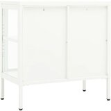  Komoda bijela 70 x 35 x 70 cm od čelika i stakla | Eponuda.ba