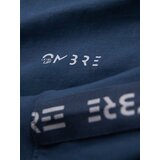 Ombre Men's cotton U-neck longsleeve with piping and chest print - dark blue | Shoptok.si