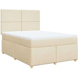 vidaXL Krevet s oprugama i madracem krem 160x200 cm od tkanine | shoptok.hr