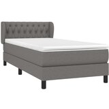  Box spring postelja z vzmetnico temno siva 100x200 cm blago, (20724002) | Shoptok.si