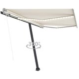 vidaXL Avtomatska tenda LED + senzor 300x250 cm krem Cene