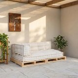  Jastučić za paletni kauč 3 pcs Krem 120 x 80 x 34 cm Tkanina | Eponuda.com