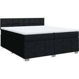 vidaXL Box spring postelja z vzmetnico črn 200x200 cm blago | Shoptok.si
