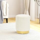vidaXL Okrogel stolček bel pliš | Shoptok.si