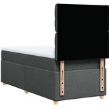 vidaXL Box spring postelja z vzmetnico temno siva 90x200 cm blago | Shoptok.si