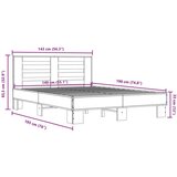  Posteljni okvir siva sonoma 140x190 cm inž. les in kovina | Shoptok.si
