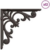  Nosači za zidne police 12 kom. Antikno smeđa - antička smeđa 21 x 21 cm 12 | shoptok.hr