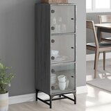  The Living Store Visoka omara s steklenimi vrati siva sonoma 35x37x120 cm - Visoka Omara, (21502179) | Shoptok.si