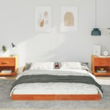  Konstrukcija postelje Voskast rjav 140 x 210 cm, (5000123699) | Shoptok.si