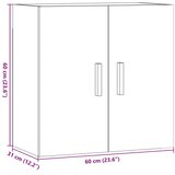 vidaXL stenska omarica artisan hrast 60x31x60 cm inženirski les | Shoptok.si