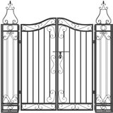  Vrtna vrata crna 121 x 8 x 120 cm od kovanog željeza | Eponuda.com