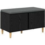  Klupa za hodnik s jastukom s vratima Crni Hrast 80 x 38 x 46 cm | shoptok.hr