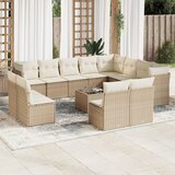 vidaXL 13-dijelni set vrtnih sofa s jastucima poliratan Bež | shoptok.hr