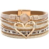 Narukvica AG-38810 Heart - Bežova / Zlatna / Tip1 KP38810 | Shoptok.si