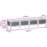  Vrtni saksija s kotačima Crna 160 x 40 x 29 cm PP | Eponuda.com