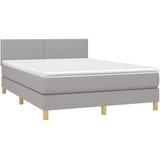  box spring s madracem LED svjetlosivi 140x200 cm tkanina | shoptok.hr