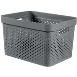 siva košara za shranjevanje Infinity Dots, 17 l