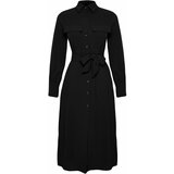 Trendyol Black Belted Midi Length Knitted Shirt Dress cene