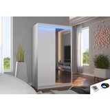 ADRK Klizni ormar REWENA s ogledalom i LED rasvjetom, 120 cm - BIJELA | shoptok.hr