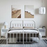 Metalni okvir kreveta uzglavlje i podnožje bijeli 150 x 200 cm | shoptok.hr