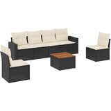  7-dijelni set vrtnih sofa od poliratana s jastucima crni | shoptok.hr